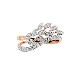 Charming Leave Diamond Ring