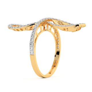 Gold Twine Style Diamond Ring