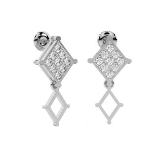 Hanging Square Diamond Earrings
