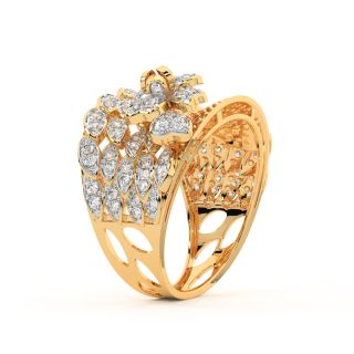 Stylish Autumn Gold Diamond Ring