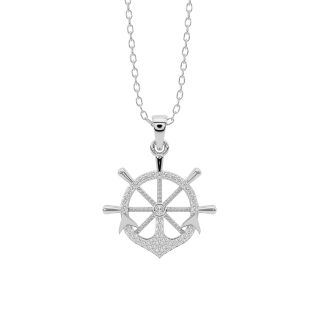 Anchor Wheel Diamond Pendant