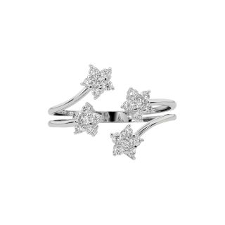 Four Star Design Diamond Ring