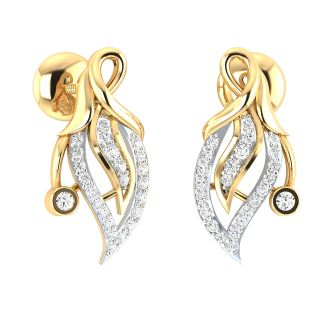 The Diana Leafy Diamond Stud Earrings