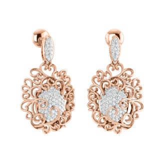 Lea Round Diamond Dangler Earrings