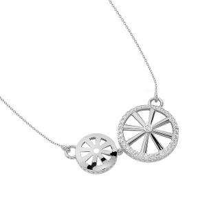 Wheel Design Diamond Mini Necklace