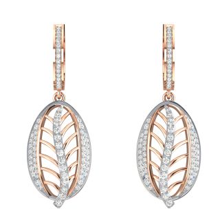 Mila Round Leafy Diamond Earrings