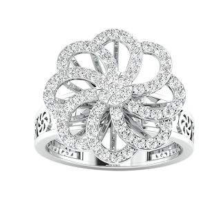 Daisy Round Diamond Engagement Ring