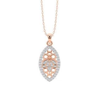 Minimal Leaf Diamond Pendant