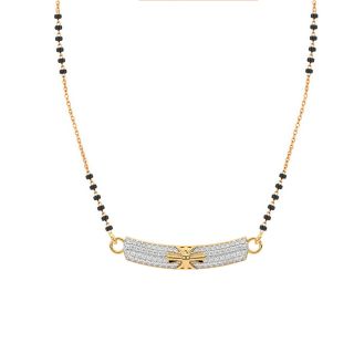 Bow Design Diamond Mangalsutra With Chain