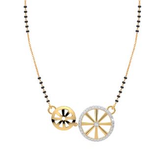 Wheel Diamond Mangalsutra With Chain