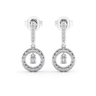 Circular Design Diamond Earrings
