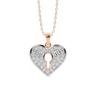 Lock Heart Diamond Pendant