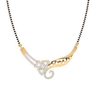 Diamond Mangalsutra Design In Gold With Chain