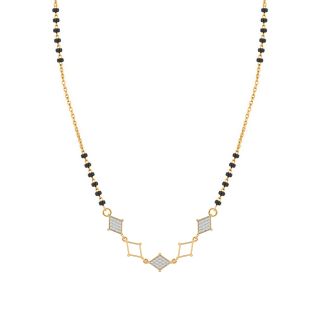 Rhombus Design Diamond Mangalsutra With Chain