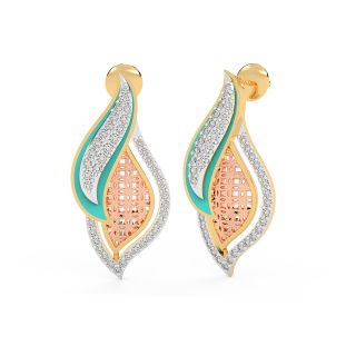 Enamel Designer Diamond Stud Earrings
