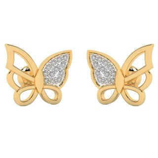 Monarch Butterfly Design Diamond Earrings