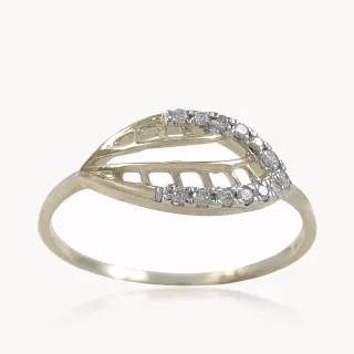 Diamond Leaf Dainty Ring