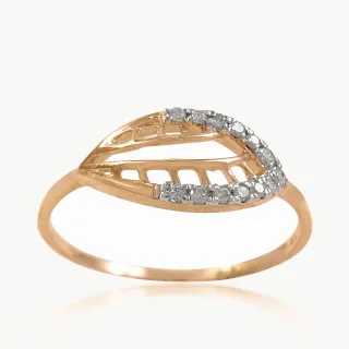 Diamond Leaf Dainty Ring