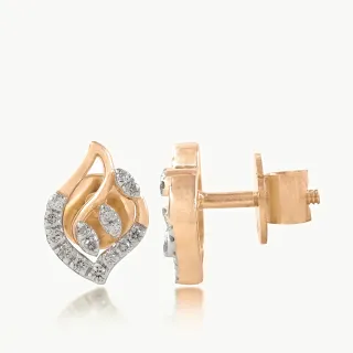 Diamond Leaf Swirl Earrings