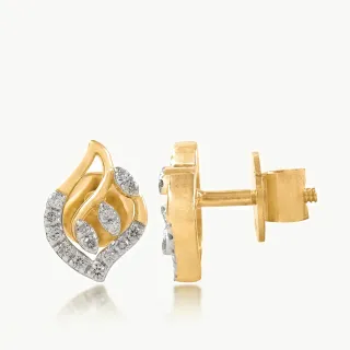 Diamond Leaf Swirl Earrings