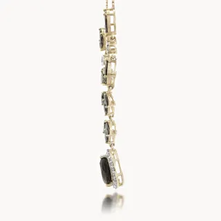 Diamond Mini-necklace With Black Onyx Stone