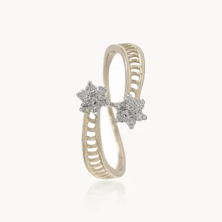 Dual Diamod Flower Ring