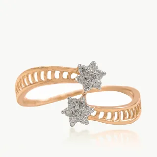 Dual Diamod Flower Ring