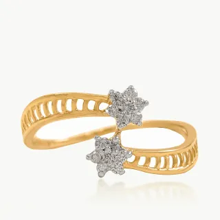 Dual Diamod Flower Ring