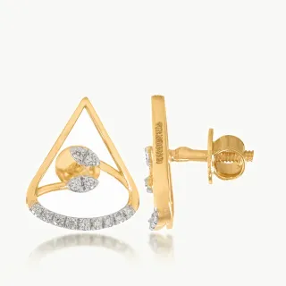 Dual Leaf Diamond Earrings