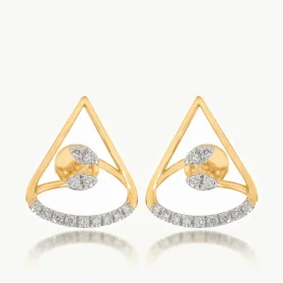 Dual Leaf Diamond Earrings