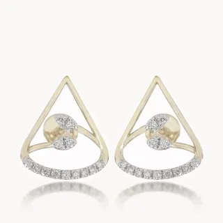 Dual Leaf Diamond Earrings