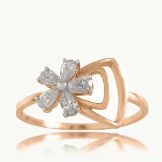 Flower Head Design Diamond Ring