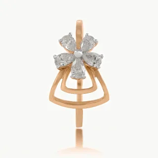 Flower Head Design Diamond Ring