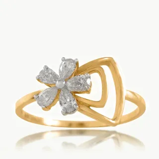 Flower Head Design Diamond Ring