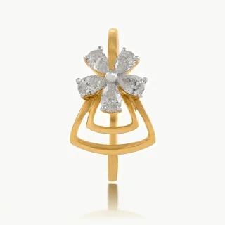 Flower Head Design Diamond Ring