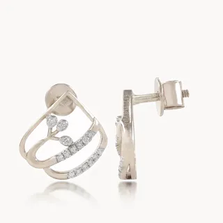 Geometrical Vine Diamond Earrings