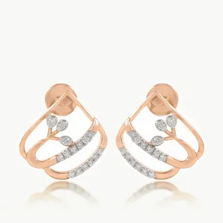 Geometrical Vine Diamond Earrings