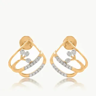 Geometrical Vine Diamond Earrings