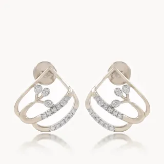 Geometrical Vine Diamond Earrings