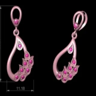 Gold Feathers Diamond Pendant