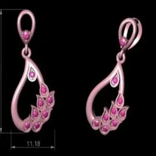 Gold Feathers Diamond Pendant