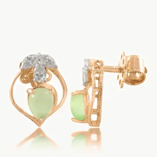 Green Stone Diamond Earrings