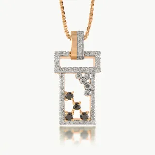 Heighted Geometry Diamond Pendant