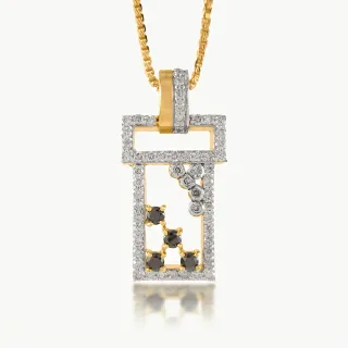 Heighted Geometry Diamond Pendant