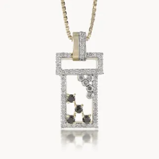 Heighted Geometry Diamond Pendant