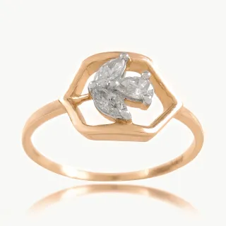 Hexagon Design diamond ring