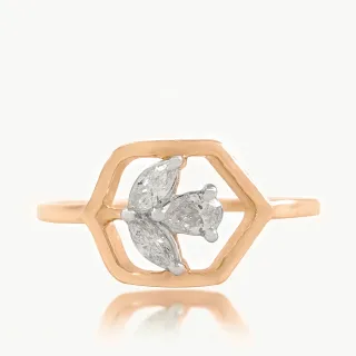 Hexagon Design diamond ring