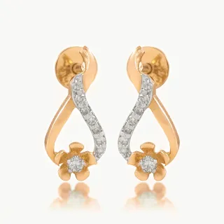 Infinity Flower Diamond Earrings