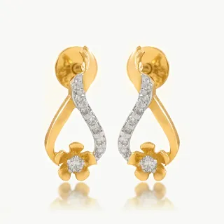 Infinity Flower Diamond Earrings