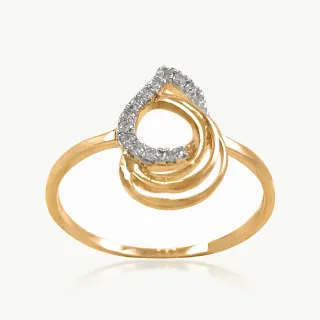 Interlinked Droplet Diamond Ring